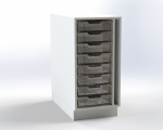 Cabinet for 8 plastic trays on the left, width 41,5 cm