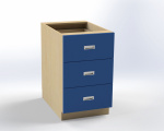 Cabinet with 3 drawers, width 52,5 cm