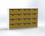 Cupboard with 20 drawers, single-sided, height 100 cm