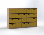 Cupboard with 20 drawers, single-sided, height 100 cm