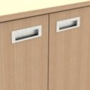 aluminum recessed  - Double-door cupboard MIKI PLUS without plinth and with 1 shelf
