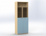 Combined cabinet with doors and compartments for A4 sheets, offiCe TVAR v.d. Klatovy