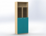 Combined cabinet with doors and compartments for A4 sheets TVAR v.d. Klatovy