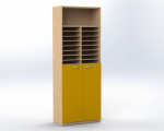 Combined cabinet with doors and compartments for A4 sheets TVAR v.d. Klatovy