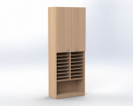 Combined cabinet with doors and compartments for A4 sheets under, offiCe