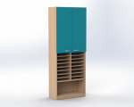 Combined cabinet with doors and compartments for A4 sheets under, offiCe TVAR v.d. Klatovy