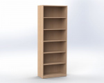 Open cabinet with 5 shelves, width 80 cm