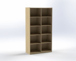 Shelf cabinet with partition, 2 fixed and 6 inserted shelves