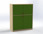 Combined cupboard with 4 doors and 3 shelves