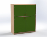 Combined cupboard with 4 doors and 3 shelves