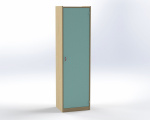 One-door cabinet with 5 inserted shelves