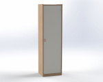 One-door cabinet with 5 inserted shelves