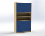 Chest with doors & 4 drawers