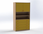 Chest with doors & 4 drawers