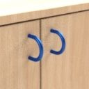 standard - blue  - Combined  one-door cupboard with 6 shelves, H: 100 cm