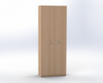Wardrobe with doors and pull-out clothes rail and three-hook