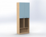 Combined cabinet with doors and compartments for A4 sheets under, offiCe TVAR v.d. Klatovy