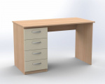 Office desk with four drawers on the left TVAR v.d. Klatovy