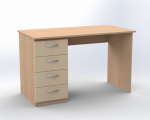 Office desk with four drawers on the left TVAR v.d. Klatovy