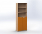 Two-door cabinet + open shelves at the top, h. 215 cm, offiCe TVAR v.d. Klatovy