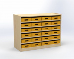 Cupboard with 5 shelves and 24 drawers