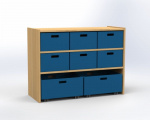 Cupboard with 1 shelf and 8 drawers