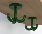 green  - Wall-mounted shelf 100 x 19 x 17 cm - natural